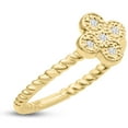 thumbnail image 2 of SuperJeweler Flower Shaped Diamond Promise Ring With Rope Band In Yellow Gold For Women, 2 of 8