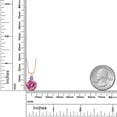 thumbnail image 2 of Gem Stone King 18K Rose Gold Plated Silver Pink Moissanite and Blue Tanzanite Pendant Necklace for Women (3.61 Cttw, Gemstone Birthstone, Round 10MM, With 18 inch Chain), 2 of 4