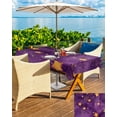 thumbnail image 5 of Fsddascl Purple Starry Sky Outdoor Tablecloth - 60x102 Inch Rectangle Dining Table Cover, Yellow Retro Star Waterproof Outdoor Table Cloth with Umbrella Hole & Zipper for Picnic/Patio/Party, 5 of 7
