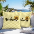 thumbnail image 5 of Waterproof Throw Pillow Covers Set of 2, 26x26 Inch Yellow Sunflowers Decorative Pillowcases Outdoor Pillow Slip Cushion Covers Set for Couch Tent Spring Flower Retro Plaid, 5 of 7