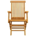 thumbnail image 4 of vidaXL Patio Chairs Outdoor Bistro Folding Chair with Armrest Solid Wood Teak, 4 of 11