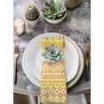 thumbnail image 2 of Yellow Khaki Boho Cloth Napkins Set of 4 Reusable Dinner Napkins, Vintage Ethnic Tribe Abstract Art Cocktail Napkin Washable Table Napkins for Wedding/Holiday Party/Baby Shower 20"x20", 2 of 7