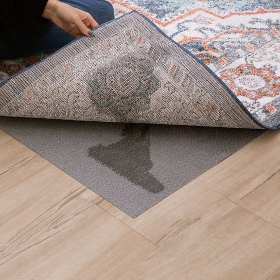 Mohawk Home Low Pile Moisture Barrier Non-Slip Rubber Backed Customizable Grey Rug Pad, 8' x 10'