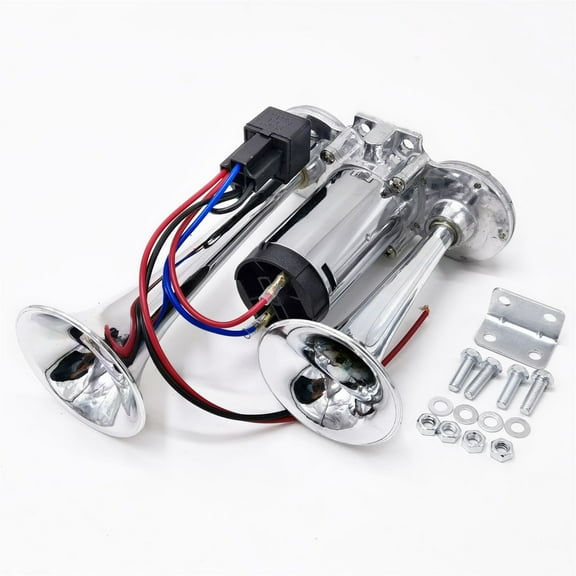 KESSOCCO 1Pc 12V 130DB 2 Trumpets Air Horn Super Loud Car Truck Boat Train Lorry Horns