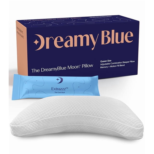 Almohada DreamyBlue Moon ajustable Loft de espuma viscoelástica triturada