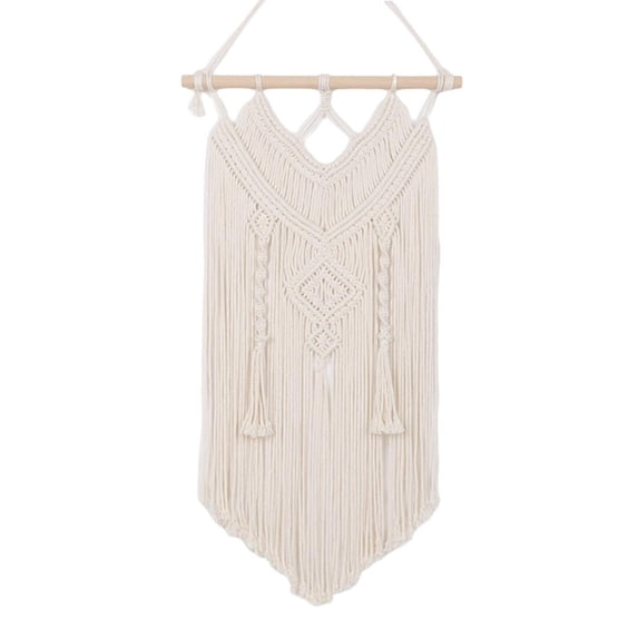 Macrame Boho Wall ing Decor, Woven Tassel Tapestry, Geometric Wall Wedding Rope Tapestry Nursery Decorative 35x65cm
