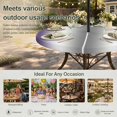 thumbnail image 6 of Round Outdoor Tablecloth with Umbrella Hole and Zipper, Purple Grey Tablecloth with Elastic Waterproof, Gray Farmhouse Modern Rustic Patio Table Covers for 36" - 44" Picnic Pool Tables, 6 of 9