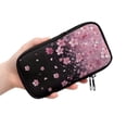 thumbnail image 2 of SEANATIVE Dual Compartment Eyeglasses Case Zipper Sunglasses Pouch Shockproof Lightweight Travel Eyewear Organizer Portable Glasses Pouch for Work Vacation Trips, Pink Cherry Blossom Black, 2 of 7