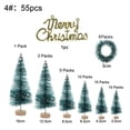 thumbnail image 2 of Dalrosia 55PCS Mini Artificial Christmas Trees Plastic Sisal Trees Bottle Brush Trees Snow Frost Ornaments with Wood Base for Christmas Home Party Table Top Decor Winter Craft, 2 of 7
