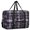 Blue and Green Checkered Pattern, variant on Gray and Black Argyle Pattern Foldable Travel Duffel Bag, Airline Personal Item Bag with Front Pocket & Trolley Strap, Tear Resistant Gifts for Birthday Christmas Thanksgiving