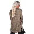 thumbnail image 5 of TEMOFON Women's Casual Long Sleeve Tunic Top with Pockets Loose Fit Soft Knit Pullover Sweater Coffee Color, 5 of 6