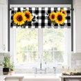 thumbnail image 2 of Sunflower Black And White Checkered Rod Pocket Polyester kitchen Curtain Valances for Windows For Indoor Living Room Bedroom Kitchen Decoration 54x18 inch, 2 of 5