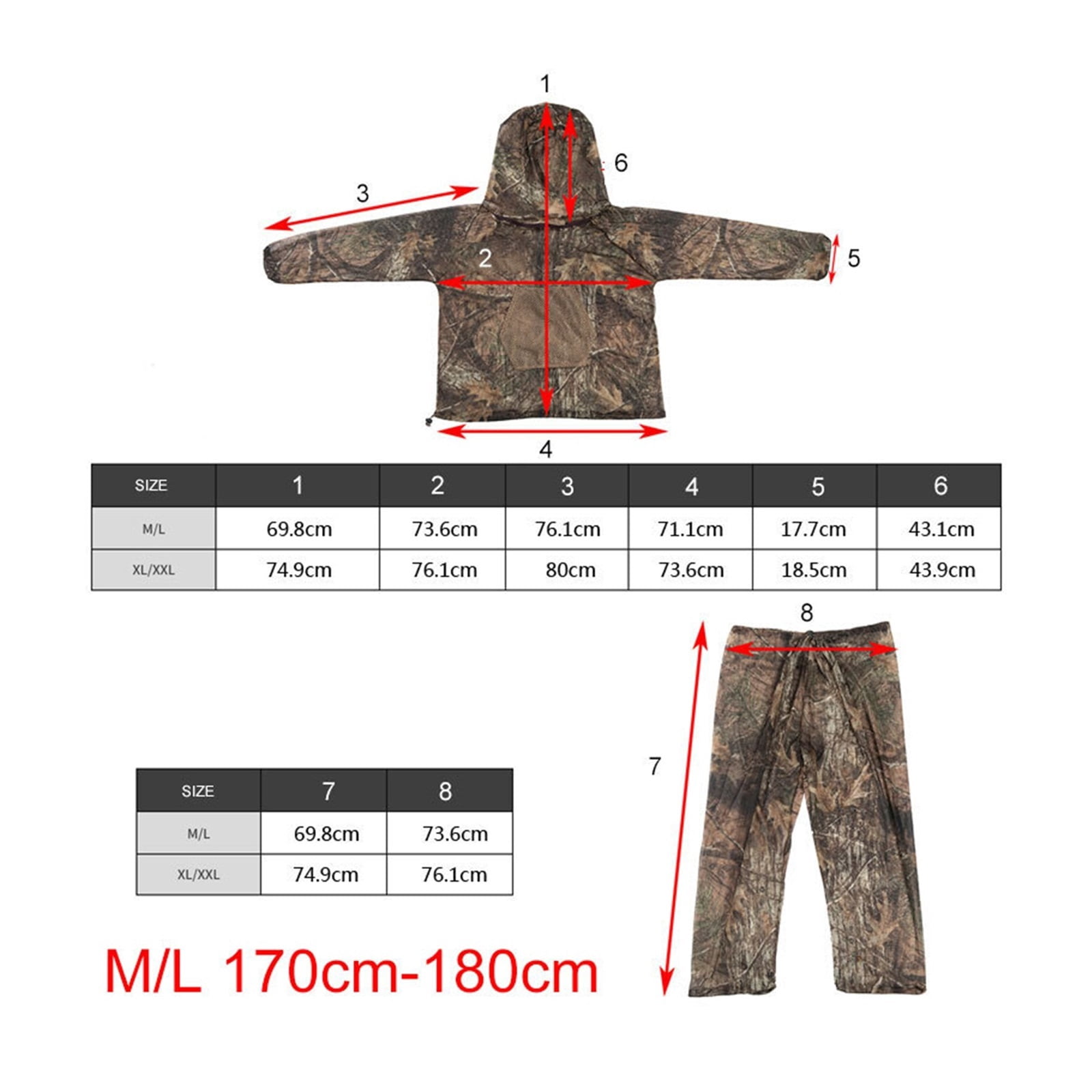 Tree Camoufla Anti-mosquito Beekeeping Suit Camping Adventure Safari Mesh Hood Hunting Ghillie Suits Camo Fishing Clothes ,Easy to Wear