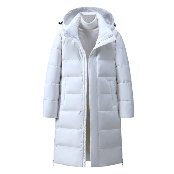 KIHOUT Men's Winter Cotton Coats Water-Repellent Windproof Thicken Parkas Long Hooded Padded Puffer Jacket