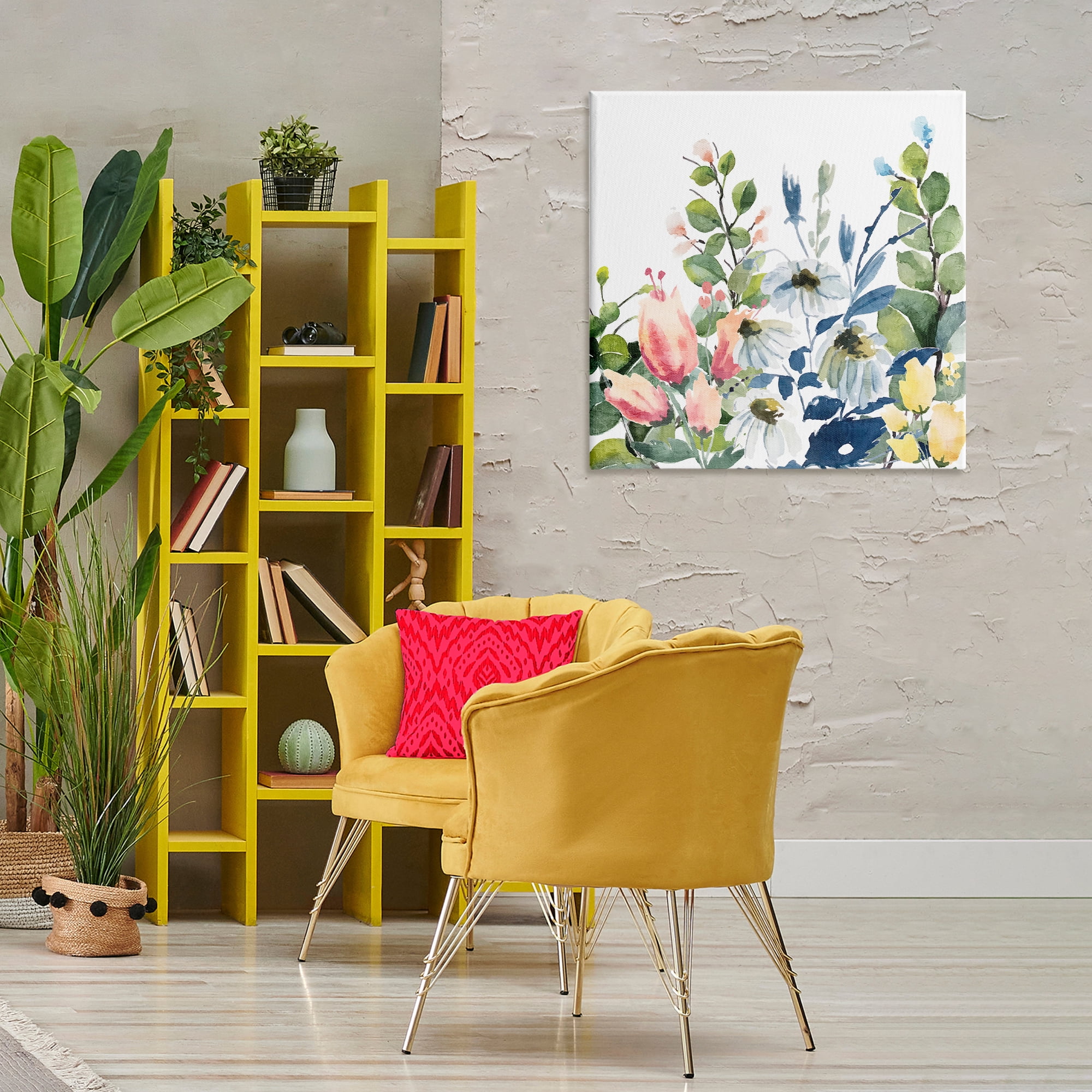 Stupell Industries Assorted Spring Blooms Plants & Flowers Painting Wrapped Canvas Art Print Wall Art, 30 x 30