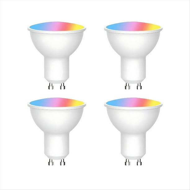 Bombilla LED Inteligente GU10 con WiFi, Regulable, 6 W, 220 V, Control por Aplicación Smart Life, Funciona con y , 4 Unidades