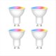 thumbnail image 1 of Bombilla LED Inteligente GU10 con WiFi, Regulable, 6 W, 220 V, Control por Aplicación Smart Life, Funciona con y , 4 Unidades, 1 of 8