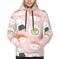 thumbnail image 4 of KLL Cute Sushi Print Mens Hoodie Long Sleeve Casual Pullover Hooded Sweatshirt Fashion Drawstring Hoodies with Pocket-Medium, 4 of 6