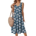 thumbnail image 1 of Vestido tipo chaleco Zeagoo 2025 para mujer, cuello en V, línea A con bolsillos, azul S, 1 of 6