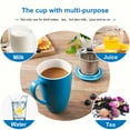 thumbnail image 3 of Tea Cup with Lid, Tea Infuser Cup, 500ml 16oz Mug, Tea Cup with Stainless Steel Filter, Tea Cup with Infuser, Tea Mugs with Infuser and Lid, Tea Gifts for Tea Lovers, Tea Infuser Mug - Medium blue, 3 of 7