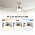 thumbnail image 6 of Bestco 52” Brushed Nickel Modern Integrated LED Ceiling Fan with Remote Control and Light Kit, 6 of 11