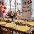thumbnail image 5 of Pure Yellow Round 13 Inch Placemats Set of 8, Simple Solid Color HeatResistant Non Slip Place Mats for Dining Table, Wipeable Braided Kitchen Table Mats for Housewarming, 5 of 9