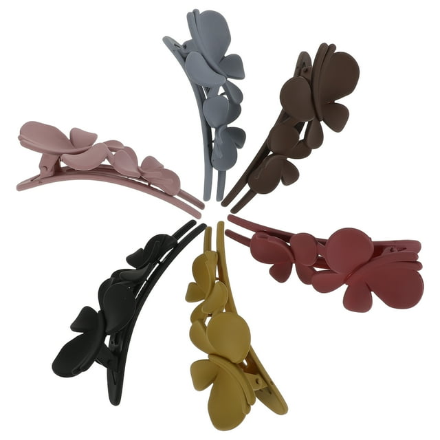 pinzas decorativas para el pelo con doble flor, pinzas para el pelo con forma de pico de pato, horquillas, soportes para moños, accesorios para mujeres y niñas, colores surtidos
