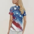 thumbnail image 4 of RPVATI 4Th of July Womens Scrub Tops Blue V Neck Summer Patriotic Graphic Scrubs Trendy American Flag Independence Day Short Sleeve Nurse Working Uniform with Pockets Cute Holiday Blouse Royal Blue S, 4 of 5