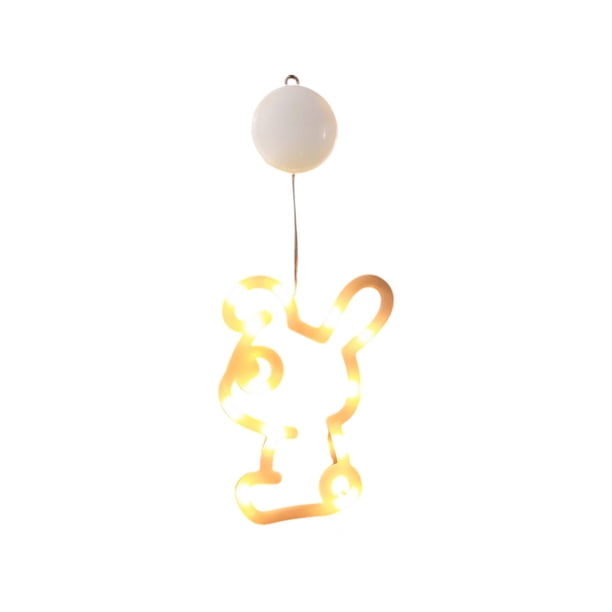 Decoraciones de Pascua para el Hogar la Luz Del Conejo de Pascua Llevó el Colgante de la Copa de Succión Decoración de la Ventana Interior Colgante Fácil de Instalar un Must-Have para Reuniones Famili