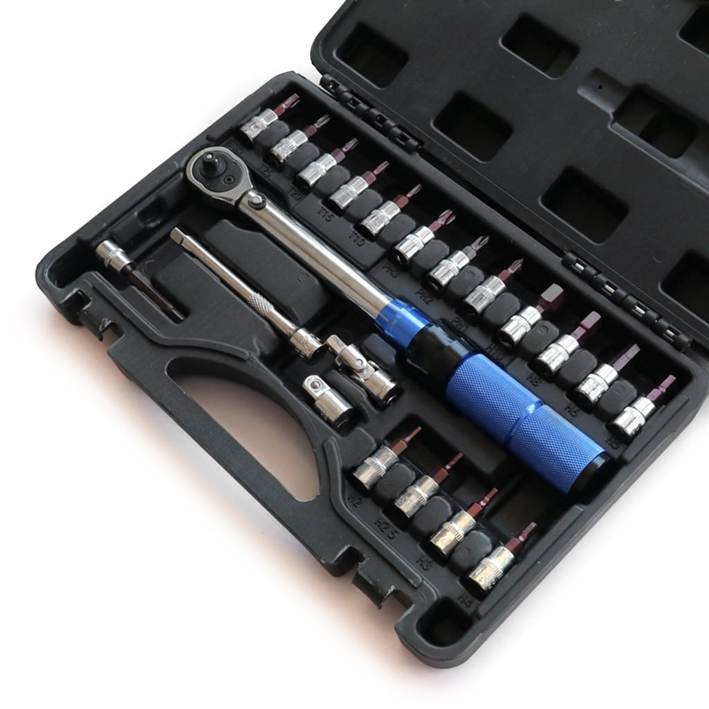21 Piece Torque Wrench Set HighAccurate 2-24Nm, 1/4" Drive for Bike Motorcycle