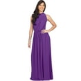 thumbnail image 4 of KOH KOH Long Sleeveless Bridesmaid Wedding Party Guest Summer Flowy Casual Brides Formal Evening Sexy Halter Neck Maxi Dress Gown For Women Lavender Purple XX-Large US 18-20 NT012, 4 of 6