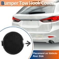 thumbnail image 2 of Unique Bargains Rear Right Passenger Side Car Bumper Tow Hook Cover Tow Cover Cap Fit for Mazda 6 Atenza 2018-2021 - Pack of 1 Black, 2 of 6