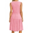thumbnail image 5 of UVN Summer Tank Dresses for Women Crew Neck Flowy Midi Ladies Beach Dresses Casual Sleeveless Sundresses with Pockets, 5 of 9