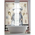 thumbnail image 5 of Chef Dwarf Sheer Curtains for Living Room Bedroom, Desserts Ice Cream Donuts Red Plaid Kitchen Light Filtering Sheer Curtains, Rod Pocket Voile Window Drapes, 2 Panels Set 52"x 108", 5 of 7