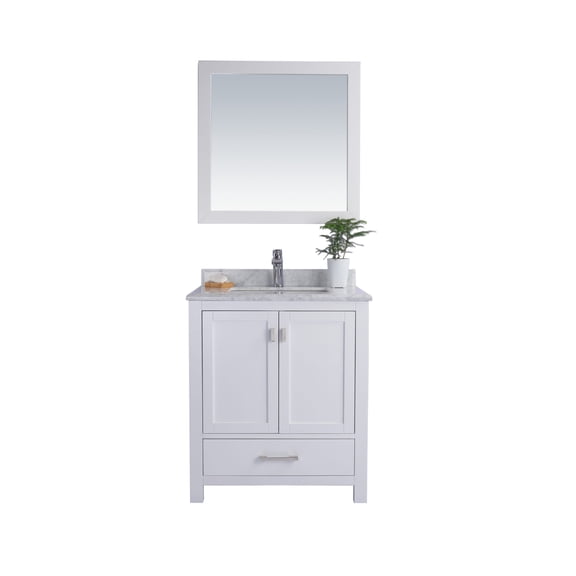 Laviva Wilson 30" Wood Cabinet with Carrara Marble Countertop in White
