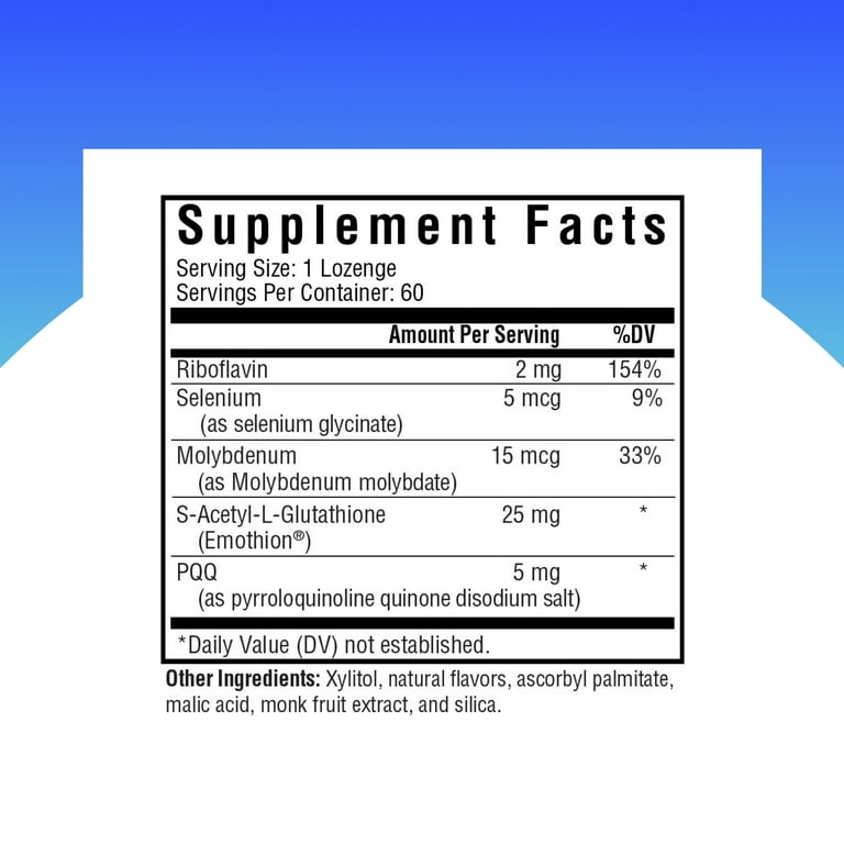 Seeking Health Glutathione Plus Lozenge, 25 mg S-Acetyl-L-Glutathione with  Cofactors, Immune and Detoxification Support, Liver Health, Antioxidant and  Free Radical Support, Vegetarian (60 lozenges)*