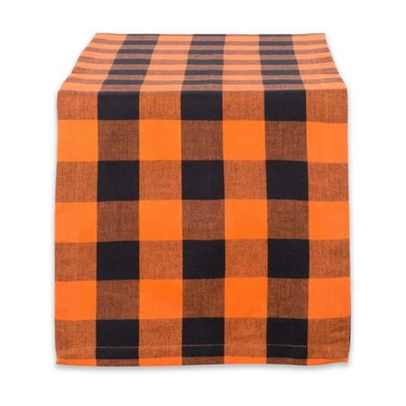 

14 x 108 in. Orange Buffalo Check Table Runner