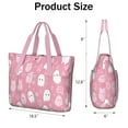 thumbnail image 3 of Tote Bag for Women - Pastel Halloween Ghost Pattern Shoulder Bag - Large Utility Work Duffle Bag with Zipper Handbag for Travel, Work, Sprots, 3 of 5