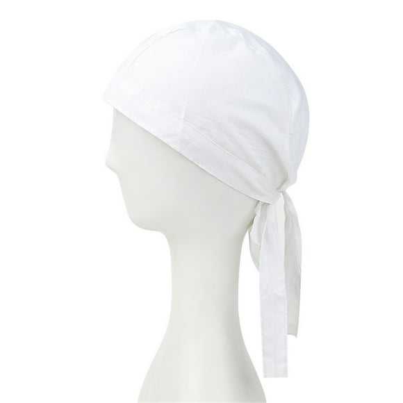 Bunenne Mens Beanies Chemo Headwear for Women Hair Wrap for Sleep Women's Foldable Handmade Soild Print Cotton Chemotherapy Hair Loss Caps Hat Head Scarf Hair Coverings for Women White One Size