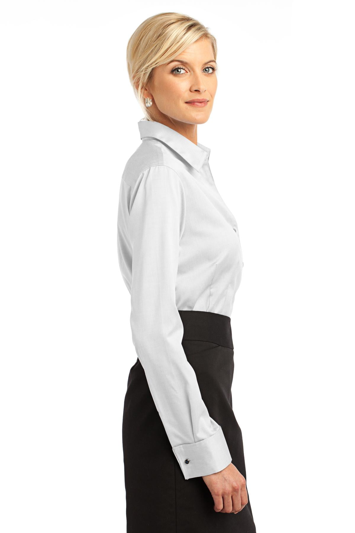 womens white dress shirt french cuffs