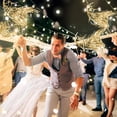 thumbnail image 6 of NOGIS 20 Pcs Wedding Fairy Wands with LED Foil Tinsel Ribbon Stick Wands Tinsel Party Streamers with Bell Glittery Bridal Wedding Send Off Ideas Activities Holiday Celebration (Champagne), 6 of 6