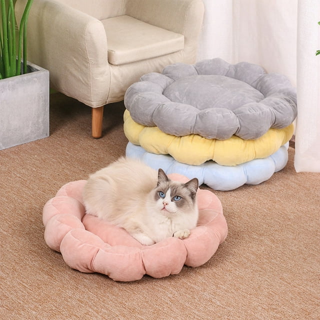 Fiudx Cama para Cachorros, Colchón Grueso con Almohada, Tela de Poliéster Suave, Base Antideslizante, Ideal para Perros Pequeños y Gatos, Portátil para Viajes, Uso En Interiores y Exteriores, Tamaño
