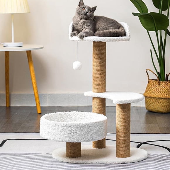 Poteau à Griffer pour Chat Remis à Neuf Sipeihong avec Corde en Bois et Chanvre Durable, Multicolore, 11.79 x 2.75 x 2.75 Po