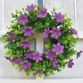 thumbnail image 5 of Spring Artificial Grass Wreath - Small Eucalyptus & Fake Flower Door Decoration, Versatile Indoor Outdoor Home Decor for Spring Celebrations, Durable Faux Greenery Garland, 12in, Purple, 5 of 7