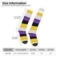 thumbnail image 3 of Womens Non-Binary Pride Flag Knee High Socks Comfy Thermal Boot Long Socks, 3 of 7