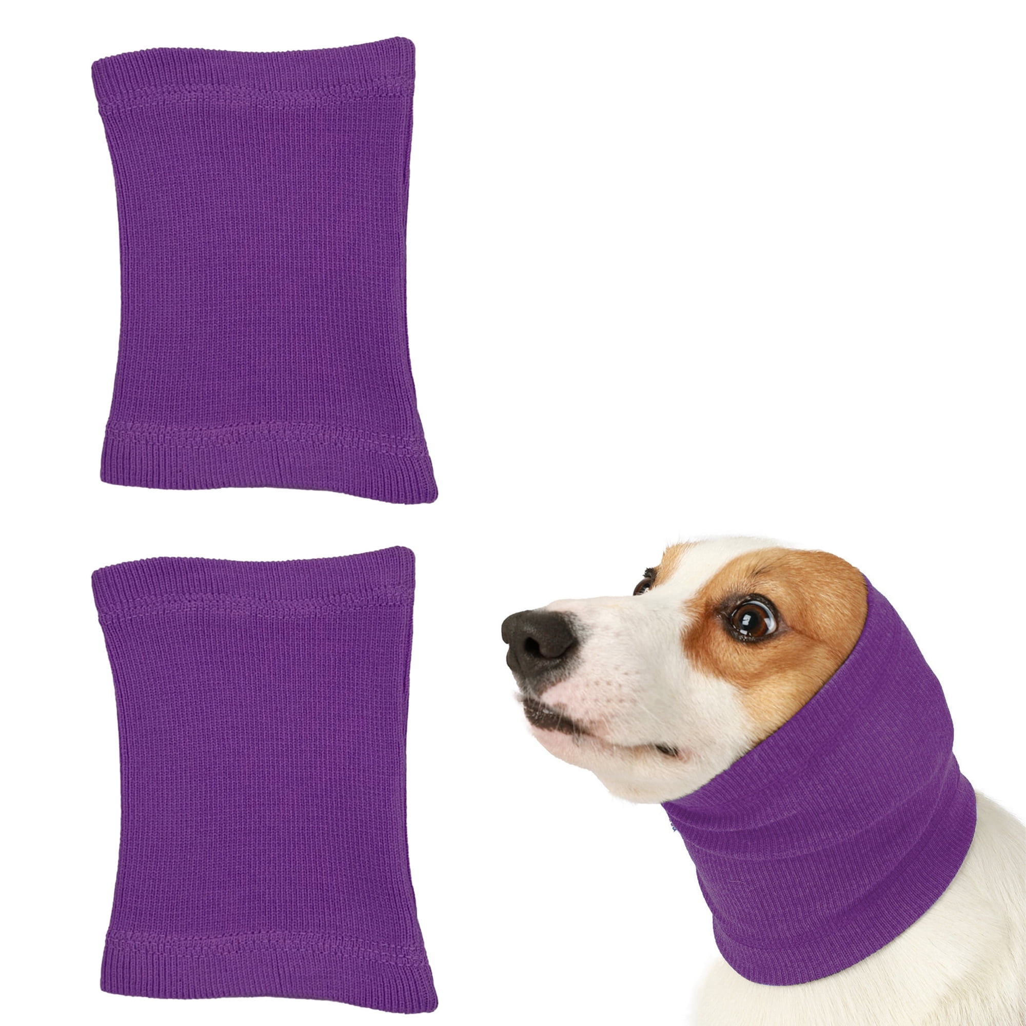 Adjustable Warm Dog Cat Hood for Outdoor and Winter Use 2Pack Purple M