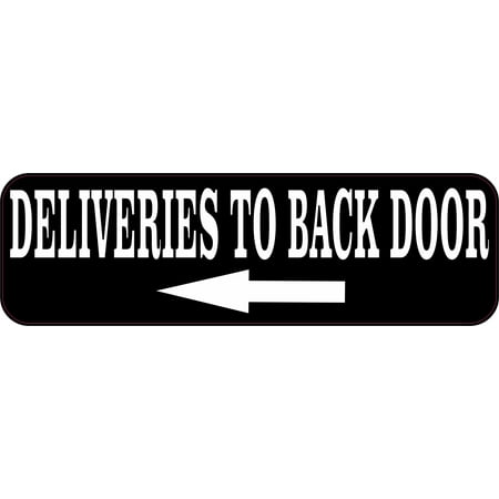 Delivery Bank - 10in x 3in Deliveries to Back Door Sticker Delivery Stickers -