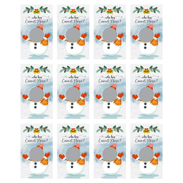 12 Pieces Christmas Scratch Off Cards,Snowman Scratch Off Tickets,Xmas Blank Holiday Scratch Cards with Christmas Winter Patterns,for Small Business Restaurant Teacher Festive Raffle Ticket Supplies