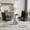Black, variant on Katboc Modern Dining Table and 4Pcs Chairs Set, 35in Black Glass Top, Silver Flared Base & Faux Leather Seats, Compact for Small Kitchen, Living Room, Dining Area, Yellow