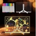 thumbnail image 2 of Byseng LED Note Board with 12 Colors Erasable Pens, 12-Inch Light Up Dry Erase Board for Kids & Adults, USB Powered Acrylic Message Board with Adjustable Stand for Home, Office, and School Decor, 2 of 8
